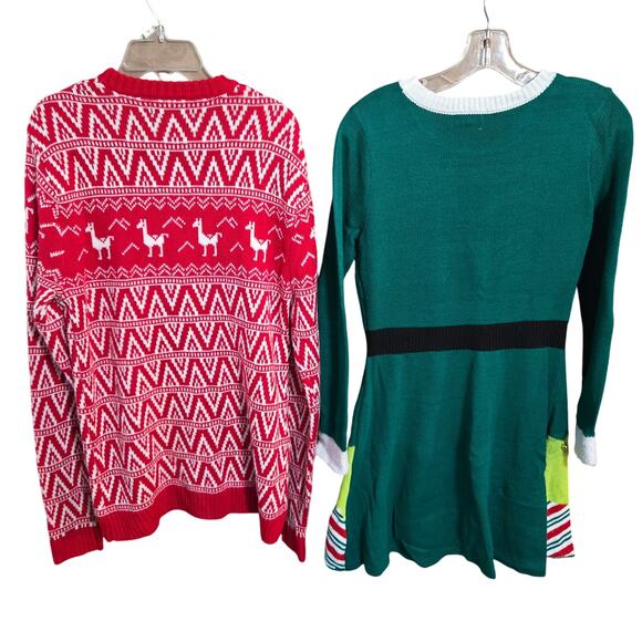 Women's Christmas Sweaters Large L 12 14 Winter Wholesale Bulk Lot of 2 - Picture 2 of 3